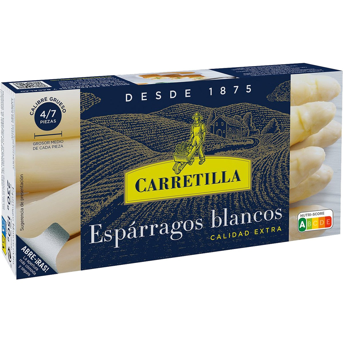 Asparagi bianchi extra grandi 4-7 pezzi in lattina da 150 g marca CARRETILLA AG