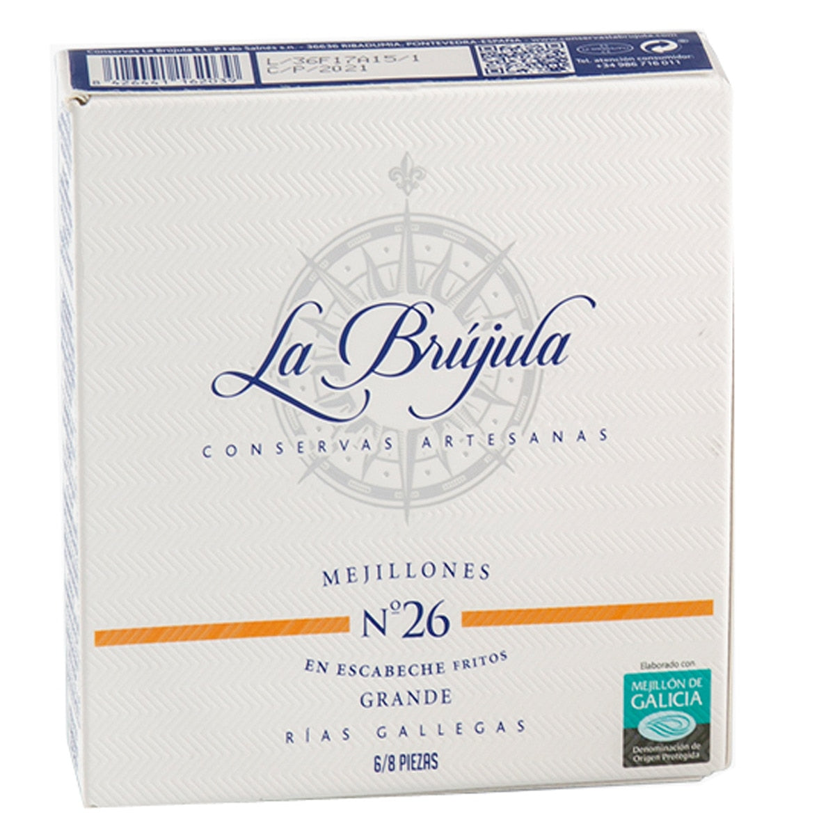 Mejillones en escabeche 6/8 piezas La Brújula