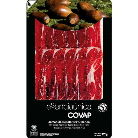 Prosciutto COVAP ESENCIAUNICA Jamón de bellota 100% razza iberica tagliato a macchina 120 g. AG