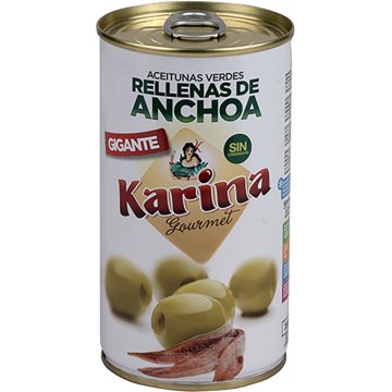 olive ripiene di acciughe Karina 240/260 lattina 300 gr BG