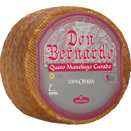 Don Bernardo Manchego di pecora stagionato a base di latte pastorizzato D.O.P. peso approssimativo pezzo 3 Kg.